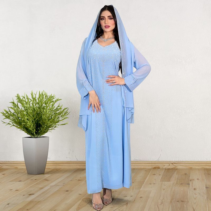 Damenbekleidung Hot Diamond Chiffon Robe Party funkelndes Kleid_voghion.com