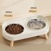 Double Elevated Cat Dog Bowls Stainless Steel Non-Slip Pet Food Water Dish With Stand Anti-Splash Slow Feeder Pet Supplies_voghion.com