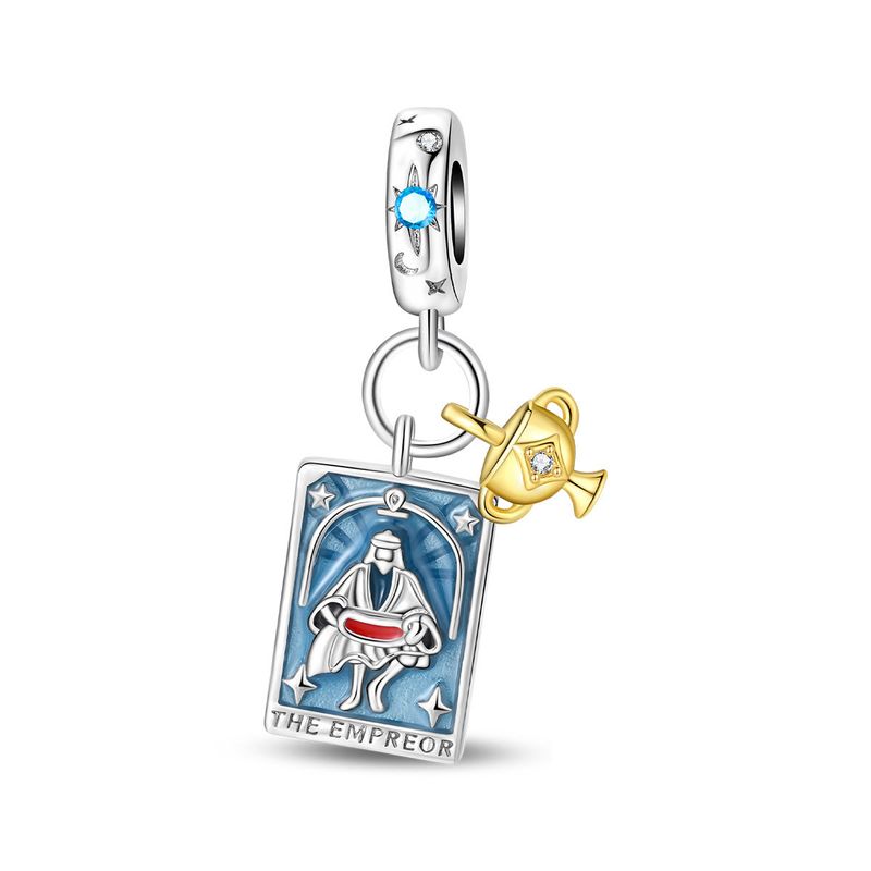 Braccialetto commemorativo con accessori per gioielli da donna, in rame bianco, placcato argento, scettro Vitality, marchio mondiale, ciondolo con perline_voghion.com