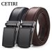 HOT CETIRI men's ratchet click genuine leather dress belt for men jeans holeless automatic sliding buckle black brown belts_voghion.com