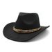 New Crimped Cowboy Hat Western Ethnic Tibetan Style Felt Hat Colored Bead Rope Accessories Knight Hat Tide_voghion.com