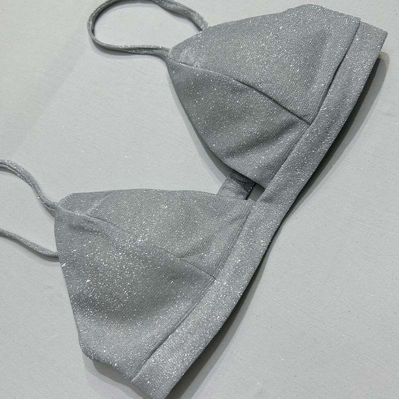Damenbekleidung Glitzeroptik Modeanzüge Glänzende Anzugjacke Unterwäsche Gerade Hose Dreiteiliger Anzug_voghion.com
