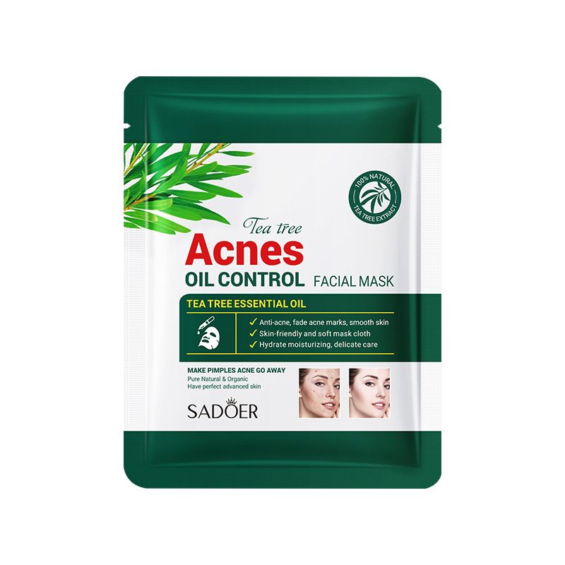 SADOER Tea Tree Acne And Oil Control Six-piece Skin Care Kit, Cleanser Gentle Cleansing Acne Removal Student Facial Cleanser_voghion.com