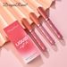 3-Stéck Lipgloss-Set - Samtmatte Lippenstiften a Mandarin, Mëllechtee a brong-rosa Téin_voghion.com