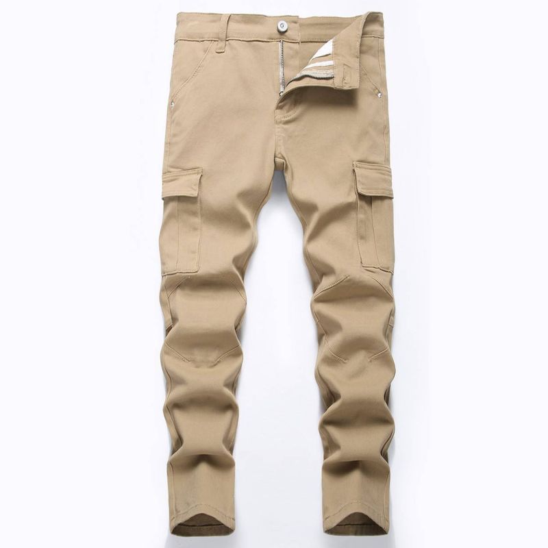 Kids’ Clothing Commerce Boy's Elastic Card Yellow Elastic Straight Jeans_voghion.com