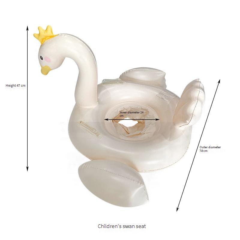 Swan-Shaped Kids Pool Float With Canopy - Anti-Tip Inflatable Swim Ring For Ages 3-6 (UPF 50+ Sunshade Thickened PVC Includes Air Pump & Repair Kit)​_voghion.com