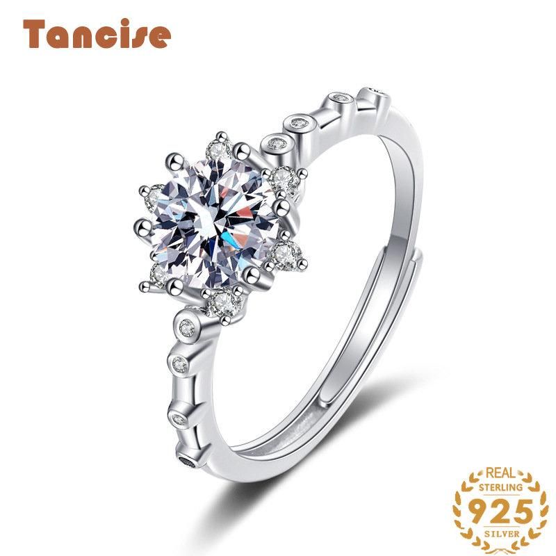 Tancise klassischer Moissanit-Silberring für Damen, Schmuck, Hochzeitsversprechen, Party-Geschenk_voghion.com