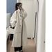 Mittellanger Trenchcoat für Damen, Herbst, kleine Größe, britischer Stil, weißer Mantel, modisch, elegant, super schön_voghion.com