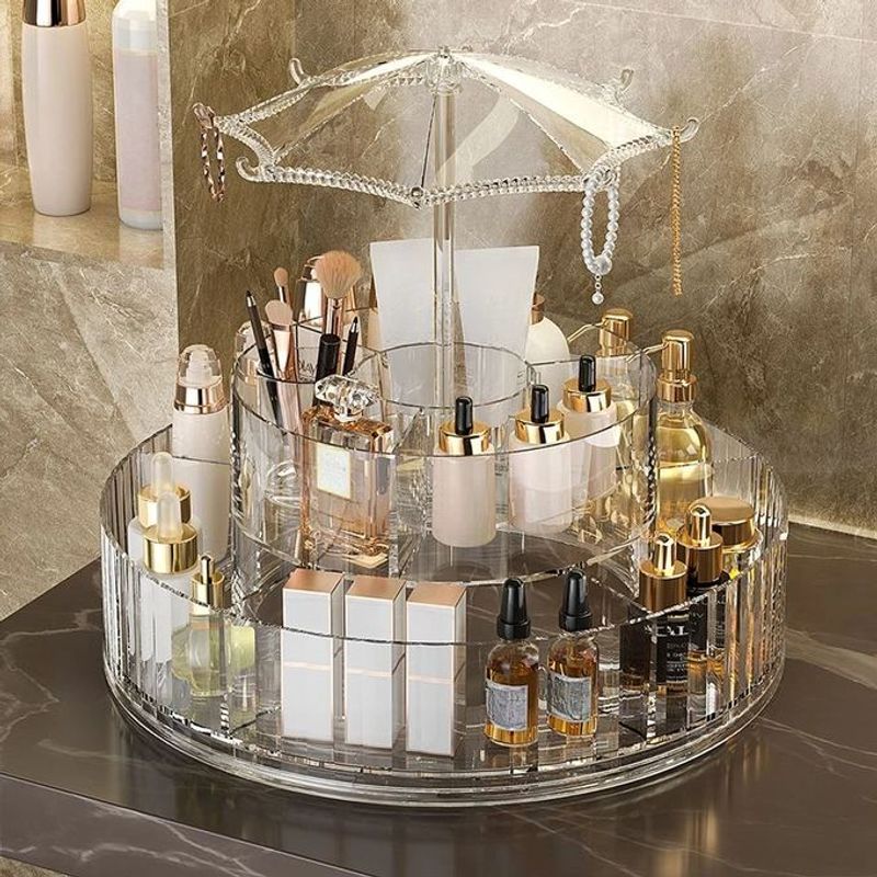 Rotating RYYD Cosmetic Organizer - 360° Storage For Skincare｜Mirrored Drawer_voghion.com