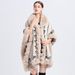 Woolen collar jacquard cape cape large size knitted cardigan woolen coat woman_voghion.com