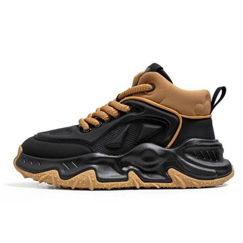 New Product 2025 Fashion Sneakers Men's Artificial PU Mesh Fabric Splicing Breathable Thick Sole Non-Slip Running Shoes 39-44_voghion.com