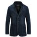 Giacca lunga in cotone da uomo – Cappotto casual oversize con colletto a punta (nero, verde militare, cachi, blu navy, + opzioni con fodera in flanella)_voghion.com