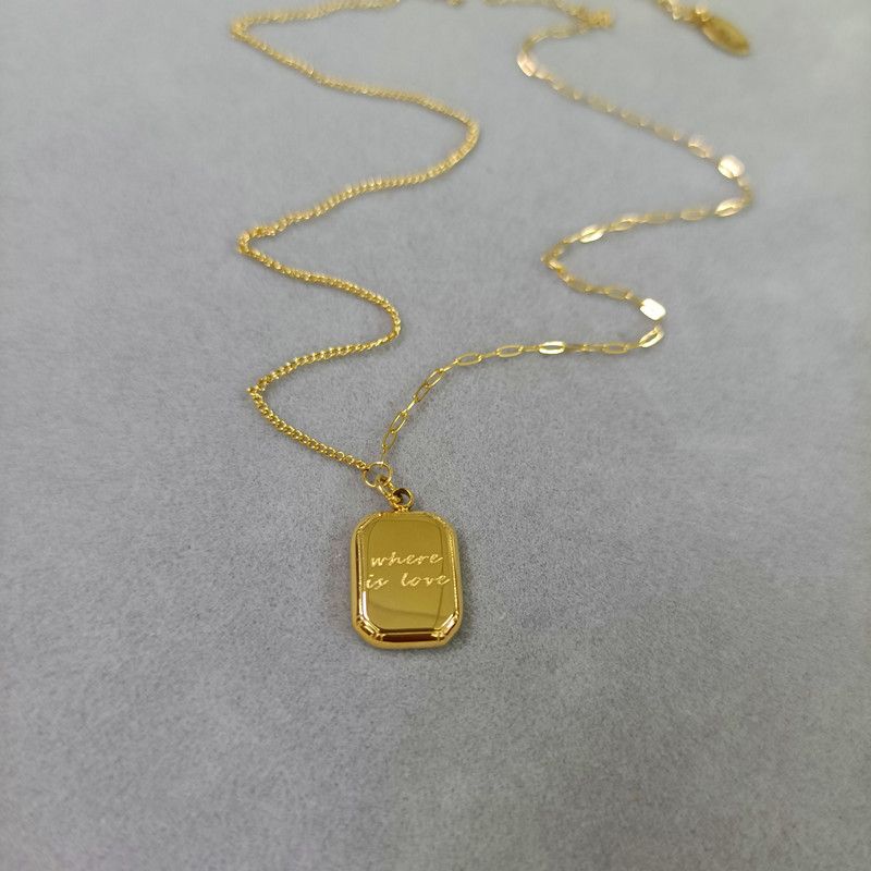 Candy Chocolate Necklace, Female Gold, Unique Design, Elegance Chain, Versatile Instagram Hip Hop Square Photo Frame,_voghion.com
