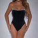 women's high-end velvet bandeau with diamonds fishbone slimming solid color jumpsuit_voghion.com