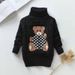 Pull en tricot doux et confortable à col montant pour enfants avec un joli motif ours - Pull unisexe pour garçons et filles (3-8 ans, 100-140 cm) - Indispensable pour l'hiver et le printemps_voghion.com