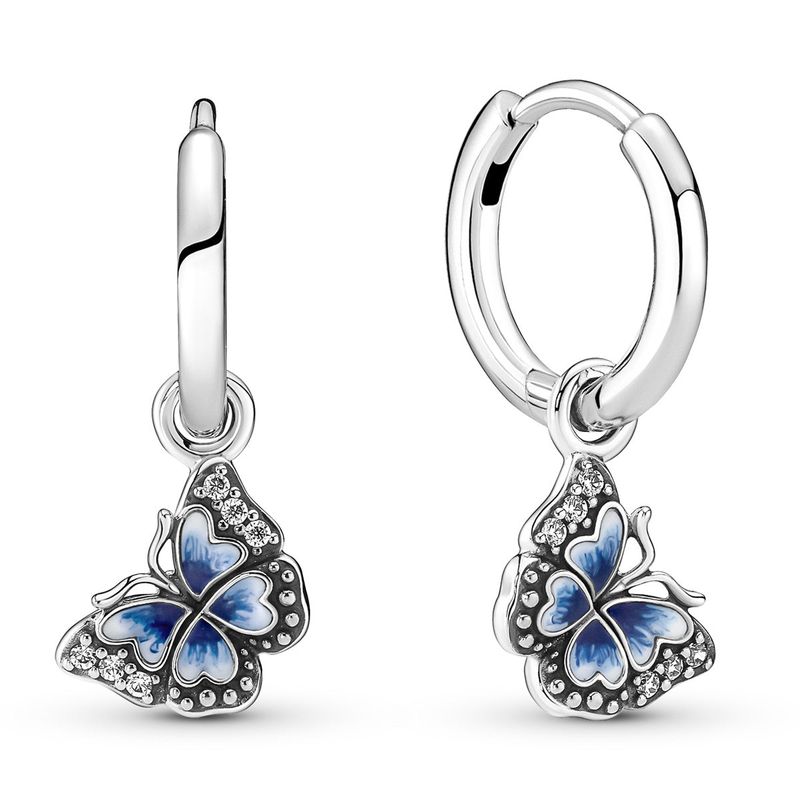  Fashion Blue Butterfly Hoop Earrings_voghion.com