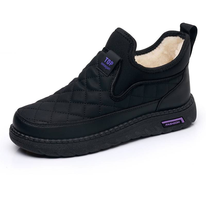 2024 Winter New Women's Fashion Plush Waterproof Anti slip Cotton Shoes_voghion.com