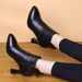 Scarpe da donna alte, stile britannico, autunno 2025, quattro stagioni, con tacco spesso, corte, in morbida pelle, foderate in pile_voghion.com