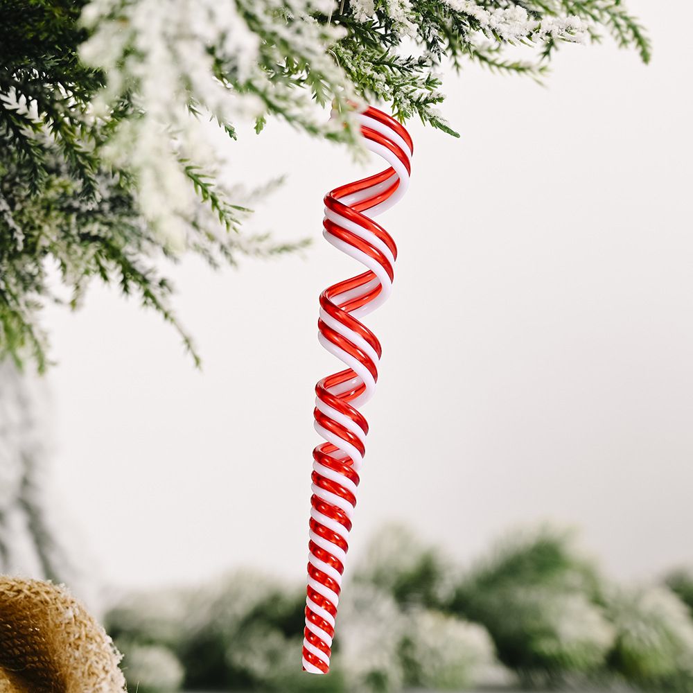 Haube New Christmas Decoration Creative Red and White Candy Pendant Plastic Lollipop Hanging Simulation Candy_voghion.com