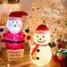 Solar Powered Large Christmas Snowman & Santa Decoration With LED Lights, Outdoor Indoor Holiday Decor For Garden, Yard, Mall, And Party_voghion.com