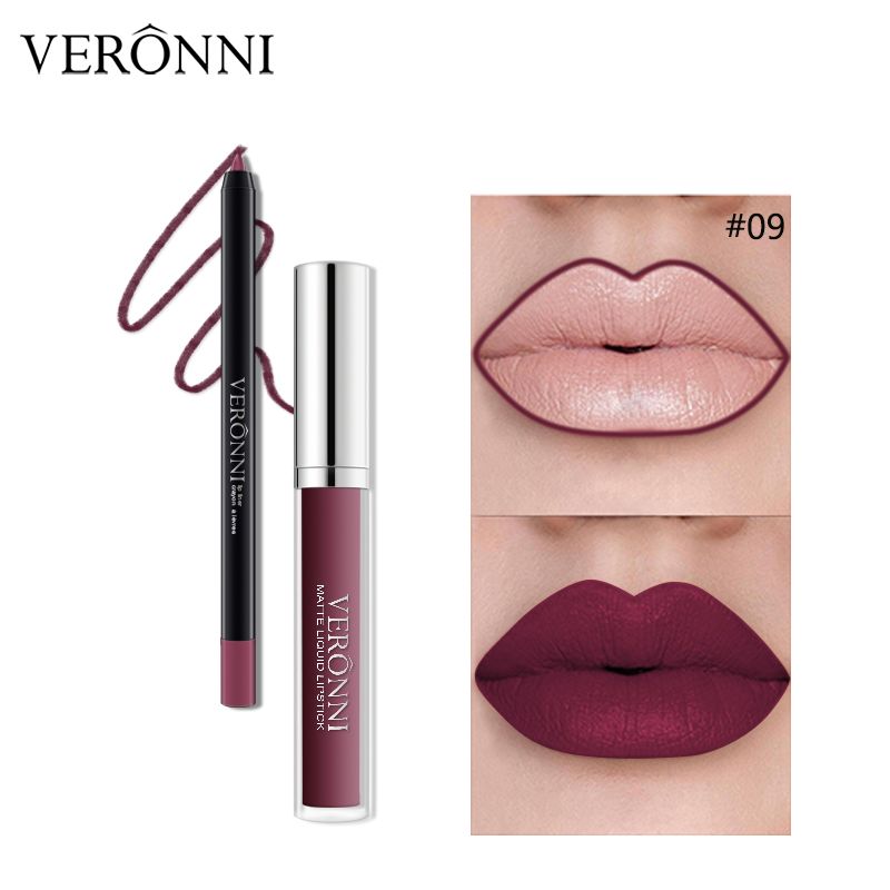  Set gloss e matite labbra Matita idratante Rossetto opaco impermeabile a lunga durata Stick labbra Lucidalabbra Stick liner di marca gloss_voghion.com