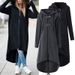 Men's Fleece-Lined Hooded Zip-Up Long Coat – Warm Layering Jacket (Black/Dark Gray, S-XXXXXL)_voghion.com