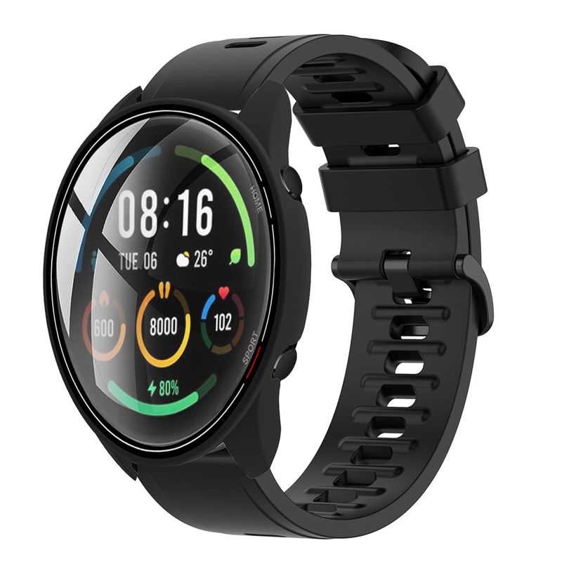 Xiaomi MI Watch Color 22mm egyszínű puha szilikon óraszíj (fekete)_voghion.com