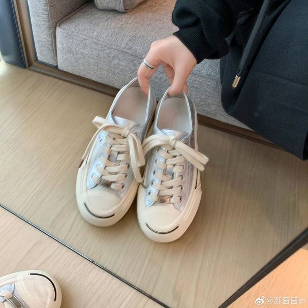 Klasik Görünmez İç Yükseklik Artışı 5cm Yuvarlak Burun Açık Gülümseme Tuval Tahta Kadın Günlük Ayakkabı_voghion.com