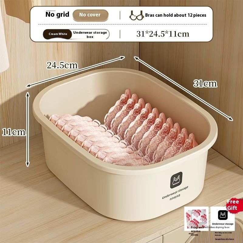 Roupa íntima com tampa para uso doméstico, organizador de sutiãs e calcinhas, armário para dormitório estudantil, compartimento para meias e caixa de armazenamento_voghion.com