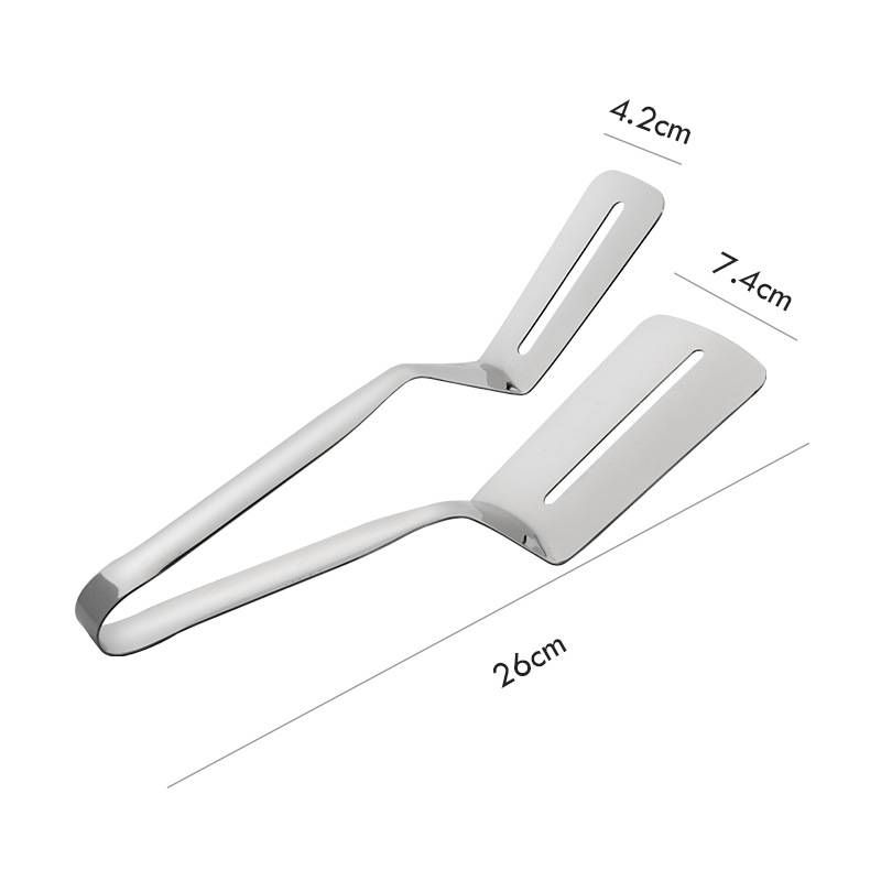 Edelstahl 304 Steak Clip Küchenhelfer Gebratener Fisch Clip Verdickter und verlängerter Bratschaufel Clip Pfannkuchen Lebensmittel Clip_voghion.com
