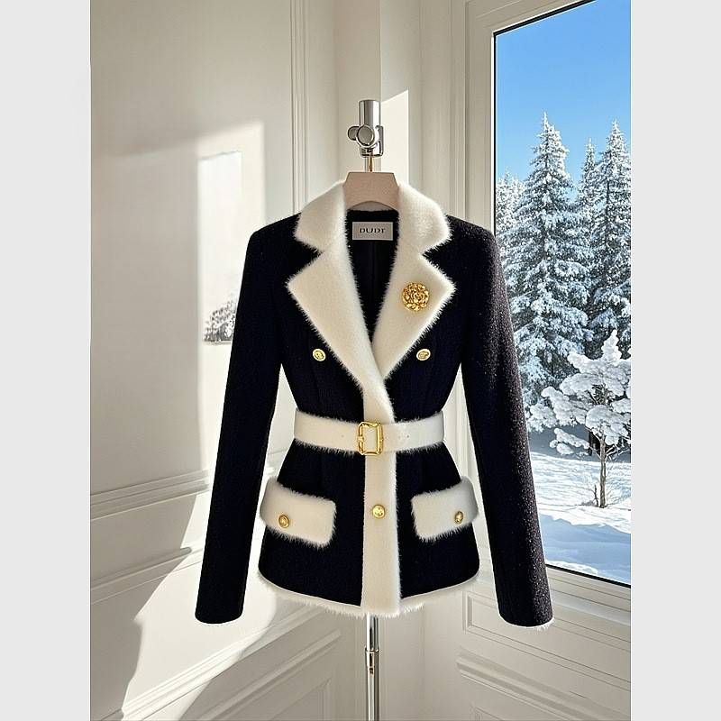 Women's Clothing Popular Super Good Looking Temperament Professional Small Fragrance Style Black Thickened Coat For Women In Autumn And Winter_voghion.com