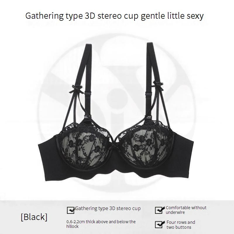 Sutiã feminino íntimo verão fino e fresco peito pequeno franzido sem anel de aço roupa íntima feminina sem costura novo sutiã quente sexy_voghion.com