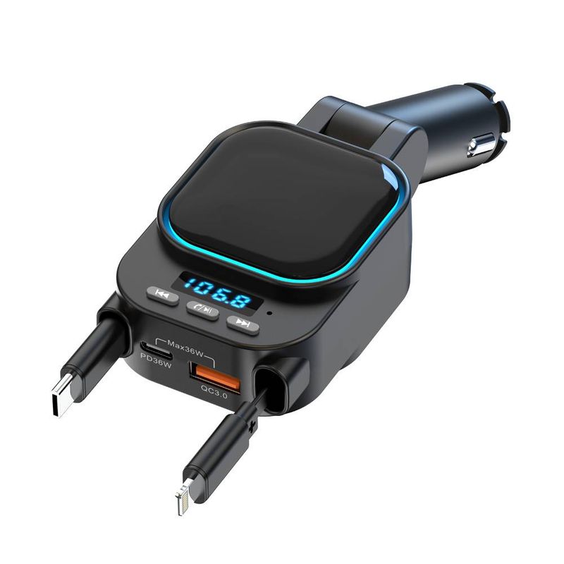 Fejlett Bluetooth autós adapter BC97 – Vezeték nélküli töltés, kihangosító hívások és zenestreaming a biztonságos vezetéshez_voghion.com