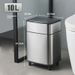 Smart Sensor Stainless Steel Trash Bin – 10L/14L Automatic Touchless Garbage Can With Lid For Kitchen, Bathroom & Office_voghion.com