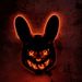 Glowing Rabbit & Bear Black Mask - Spooky Halloween & Easter Carnival Costume Accessory, Battery-Operated (AA) PP Material, Ideal For Scary Dress-Up_voghion.com