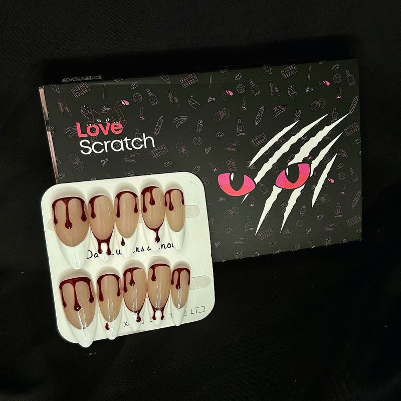 Love Scratch 10PCs 'Bloody Maria ' Handmade Press-on Nails_voghion.com