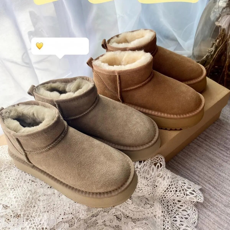 Designer Snow Boots Australia Mini Platform Boot Womens Tazz Slippers Tasman Slip-on Slides Winter Warm Booties Wool Suede Skin Shoes Ankle Bootes_voghion.com