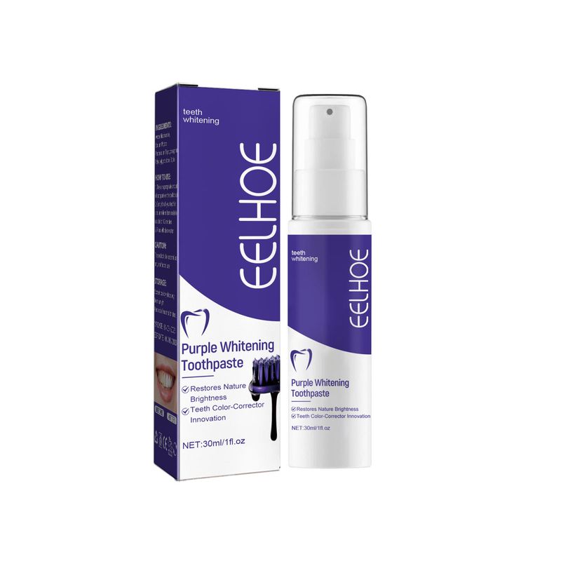 Purple Bright White Toothpaste for Tooth Cleaning Care: Yellow Stains, Whitening, Removing Odors, and R  2024_voghion.com
