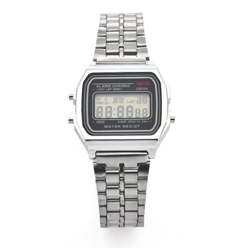 Stahlarmbanduhr Damenuhr Herren Business Uhr Multifunktionale LED Digital Sportuhr Elektronische Uhr_voghion.com