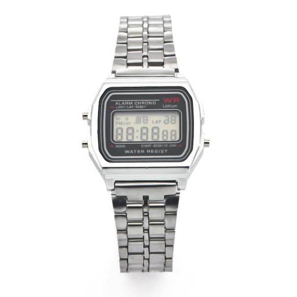 Stahlarmbanduhr Damenuhr Herren Business Uhr Multifunktionale LED Digital Sportuhr Elektronische Uhr_voghion.com