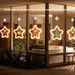 Weihnachtsarrangement Pentagramm Pferderennen Hängeleuchten LED-Leuchten Fenster Atmosphäre Dekoration Anhänger Saugnapf Licht_voghion.com