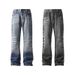 Men's Clothing Autumn Niche Design Pants Cat Whisker Faded Jeans - Retro American Straight Leg With Subtle Flare For Autumn (Black & Blue, 7 Sizes)_voghion.com