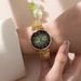 Fashion Leaf Dames Dames Digitaal Student Elastiek Band Quartz Horloge_voghion.com