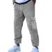 Men's trousers corduroy trousers men's autumn loose straight wide-leg trousers solid color multi-pocket men's casual trousers_voghion.com