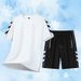 2025 New Running Sports Ice Silk Set Men's Summer Speed Drying Clothes Shorts Short Sleeved Sportswear Five_voghion.com