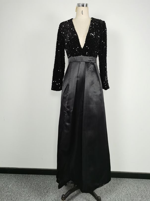 Damenbekleidung Independent Station Pailletten Swing Sexy Langer Rock Schleppendes Bankett Abendkleid Neuer Stil_voghion.com
