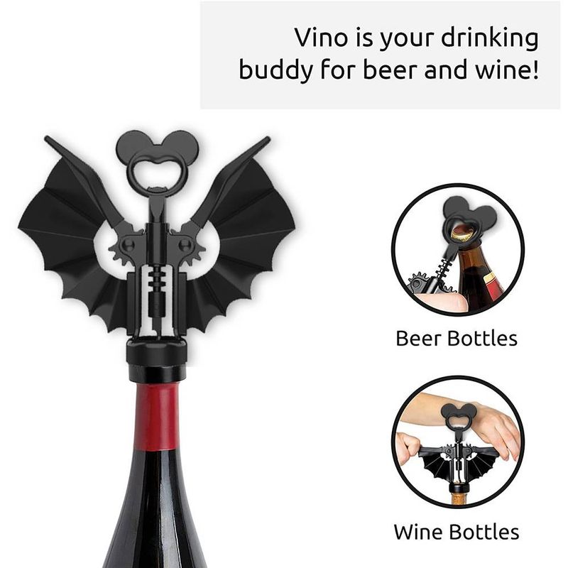 Creative Ghost Bat 2-v-1 večnamenski odpirač za steklenice za vino iz cinkove zlitine dvonamenski odpirač za steklenice za pivo in vino_voghion.com
