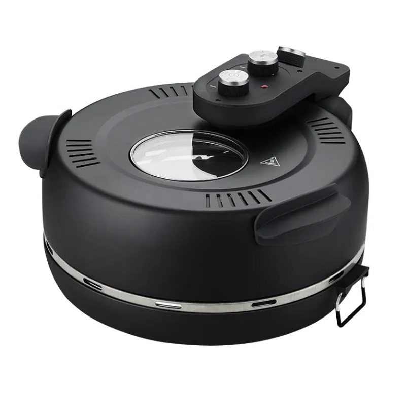 PSQL25B 1600W Macchina per pizza portatile Forno per pizza elettrico da 16 pollici Forno per pizza da 420℃ Controllo manopola pizza da 4 minuti_voghion.com