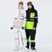 Snow & Rainwear Unisex Ski Hoodie & Pants Set – Waterproof Windproof Snowboarding Outfit With Color Blocking_voghion.com