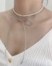 Ribbon Bowknot Pearl Double Layer Necklace For Women, Niche Design, Unique And Simple Versatile Choker Collarbone Chain_voghion.com